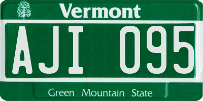 VT license plate AJI095