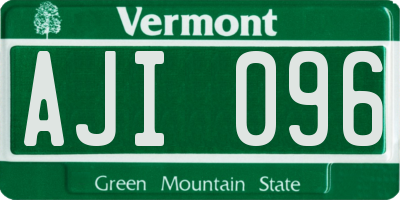 VT license plate AJI096
