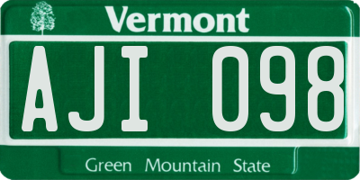 VT license plate AJI098