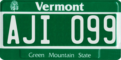 VT license plate AJI099