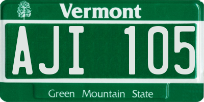 VT license plate AJI105