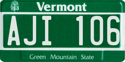 VT license plate AJI106