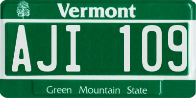 VT license plate AJI109