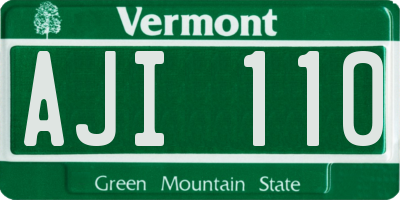 VT license plate AJI110