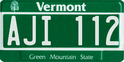 VT license plate AJI112