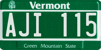 VT license plate AJI115