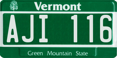 VT license plate AJI116
