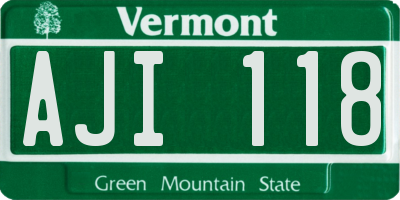 VT license plate AJI118