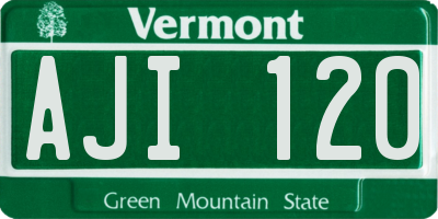 VT license plate AJI120