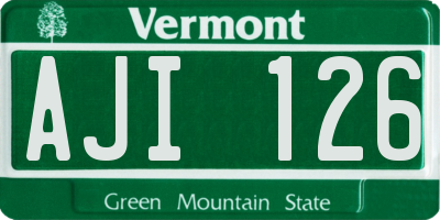 VT license plate AJI126