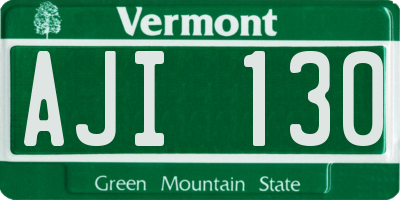 VT license plate AJI130