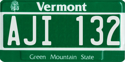 VT license plate AJI132