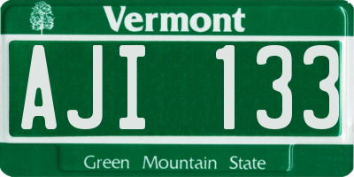 VT license plate AJI133
