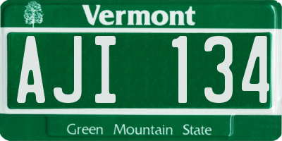 VT license plate AJI134
