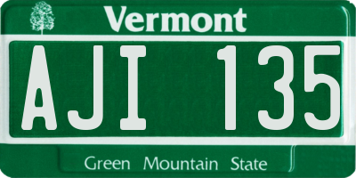 VT license plate AJI135