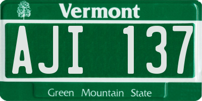 VT license plate AJI137