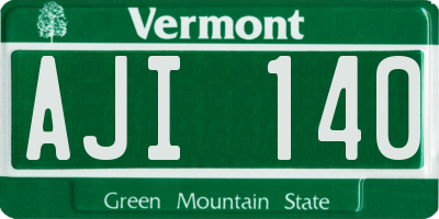 VT license plate AJI140