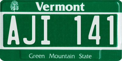 VT license plate AJI141
