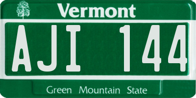 VT license plate AJI144