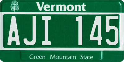 VT license plate AJI145