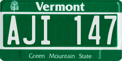 VT license plate AJI147