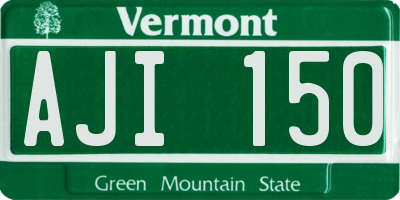 VT license plate AJI150