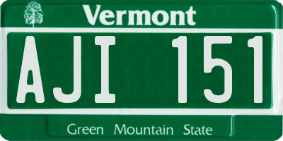 VT license plate AJI151