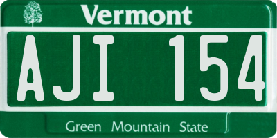 VT license plate AJI154