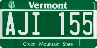 VT license plate AJI155