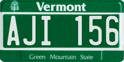 VT license plate AJI156