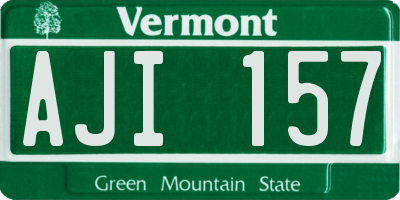 VT license plate AJI157