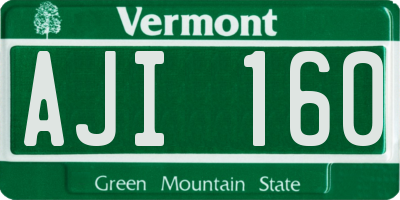 VT license plate AJI160
