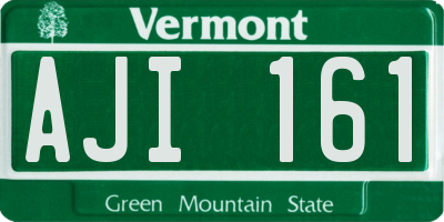 VT license plate AJI161