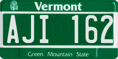 VT license plate AJI162