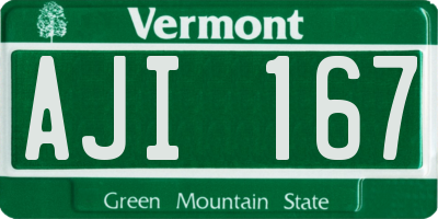 VT license plate AJI167
