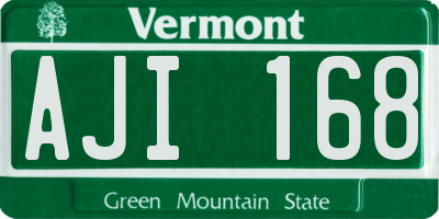 VT license plate AJI168