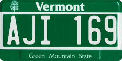 VT license plate AJI169