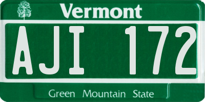VT license plate AJI172