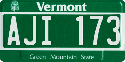 VT license plate AJI173