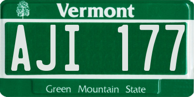 VT license plate AJI177