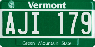 VT license plate AJI179