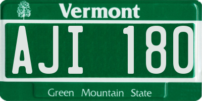 VT license plate AJI180