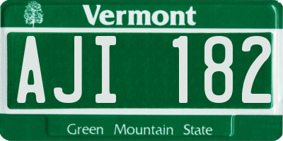 VT license plate AJI182