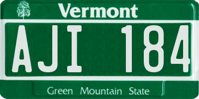 VT license plate AJI184