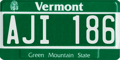 VT license plate AJI186