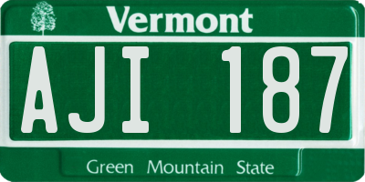 VT license plate AJI187