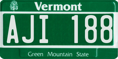 VT license plate AJI188