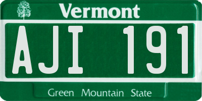 VT license plate AJI191