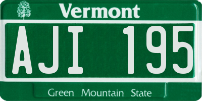 VT license plate AJI195
