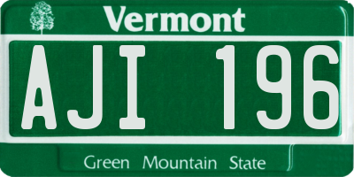VT license plate AJI196